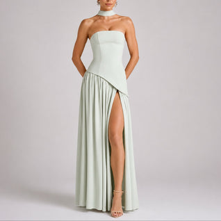 Charlotte Strapless Maxi Dress with Scarf