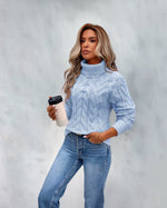 Marie Cable Knit Turtleneck Sweater