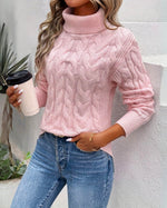 Marie Cable Knit Turtleneck Sweater
