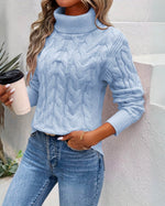 Marie Cable Knit Turtleneck Sweater