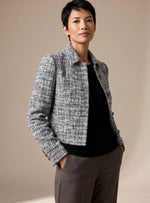 Frieda Tweed Long-Sleeve Blazer Wide-Leg Pants Set