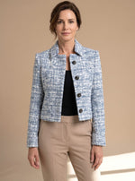 Frieda Tweed Long-Sleeve Blazer Wide-Leg Pants Set