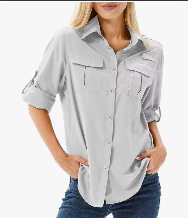 Sophie UPF 50 Roll-Sleeve Safari Hiking Shirt