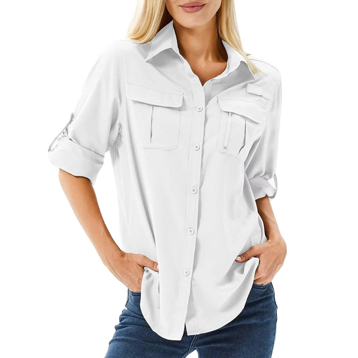 Sophie UPF 50 Roll-Sleeve Safari Hiking Shirt