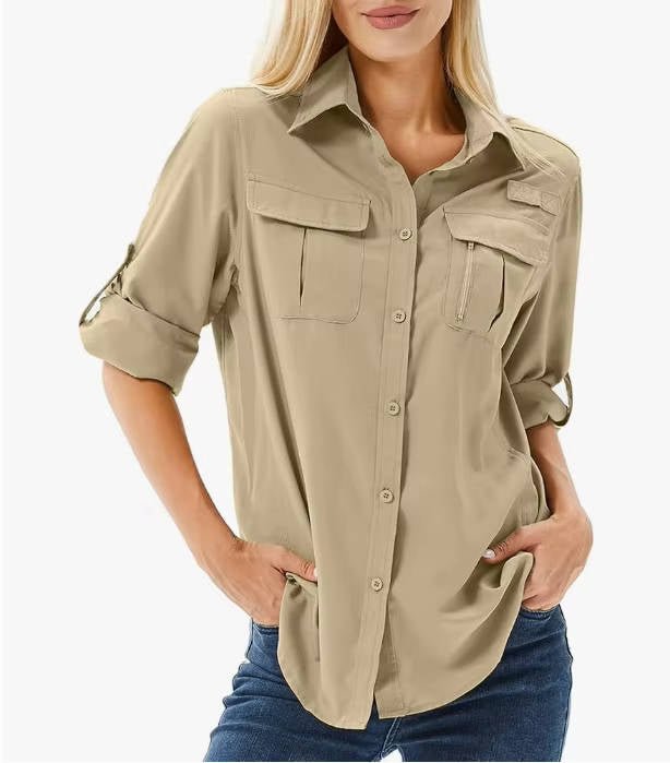 Sophie UPF 50 Roll-Sleeve Safari Hiking Shirt