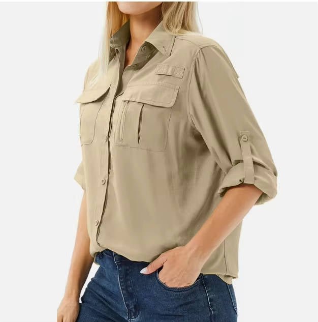 Sophie UPF 50 Roll-Sleeve Safari Hiking Shirt