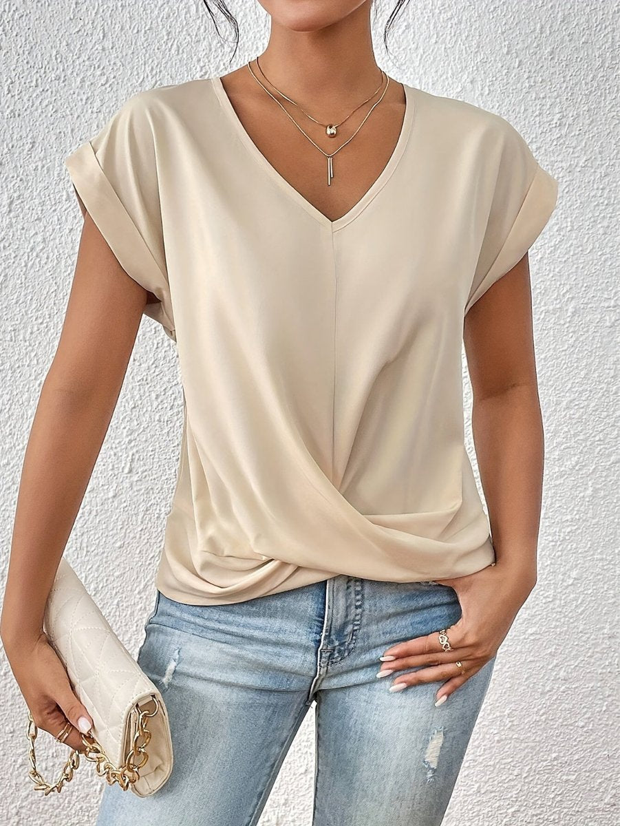 Sophie V-Neck Twist-Front Tee