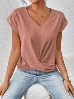 Sophie V-Neck Twist-Front Tee