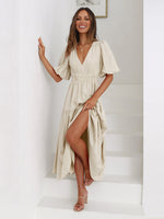 Emilia Puff Sleeve Smocked Waist Midi Dress