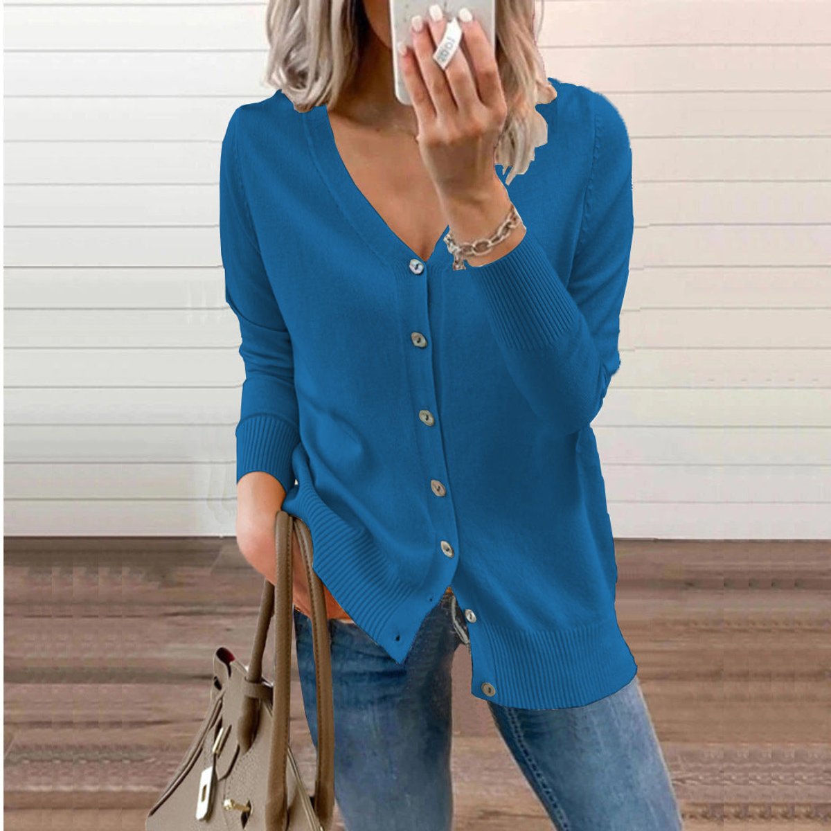 Amelie V-Neck Button-Front Cardigan
