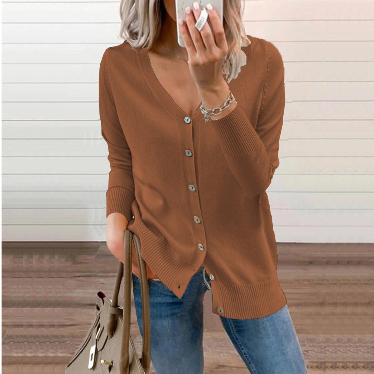 Amelie V-Neck Button-Front Cardigan