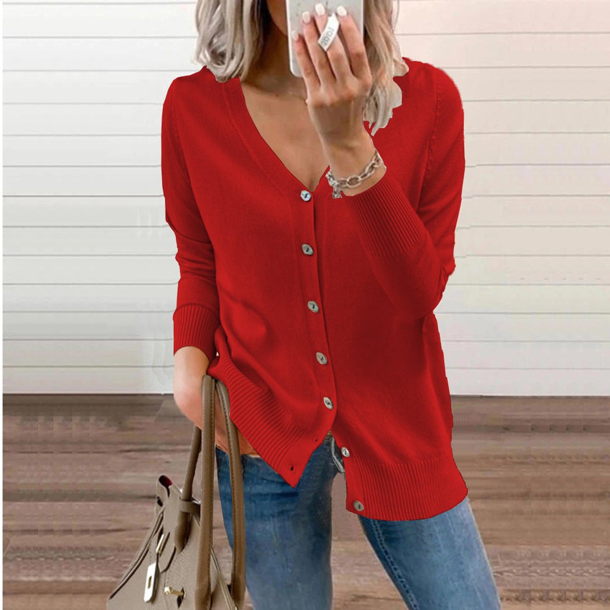 Amelie V-Neck Button-Front Cardigan