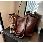 Mia Vegan Leather Tote Bag with Plush Charm