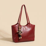 Mia Vegan Leather Tote Bag with Plush Charm