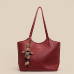Mia Vegan Leather Tote Bag with Plush Charm