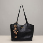 Mia Vegan Leather Tote Bag with Plush Charm