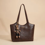 Mia Vegan Leather Tote Bag with Plush Charm