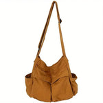 Emilia Vintage Canvas Tote Bag with Side Pockets
