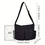 Emilia Vintage Canvas Tote Bag with Side Pockets