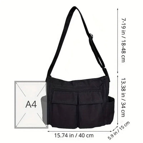 Emilia Vintage Canvas Tote Bag with Side Pockets