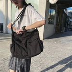 Emilia Vintage Canvas Tote Bag with Side Pockets