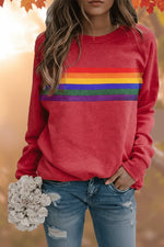 Clara Vintage Rainbow Stripe Sweatshirt