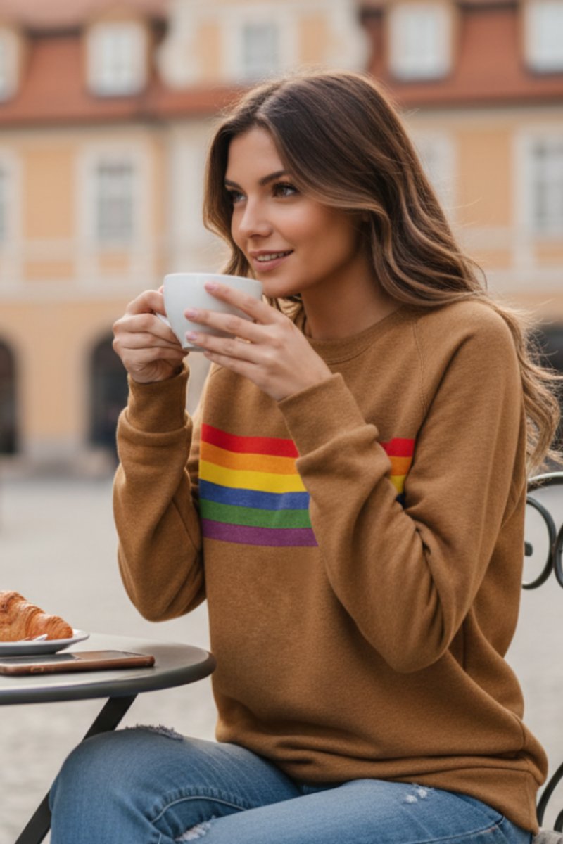 Clara Vintage Rainbow Stripe Sweatshirt