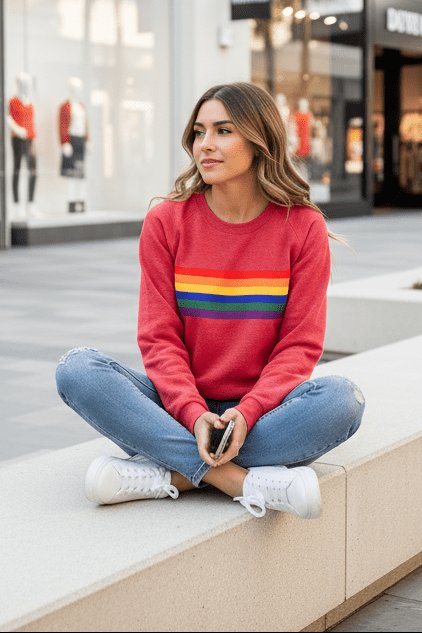 Clara Vintage Rainbow Stripe Sweatshirt