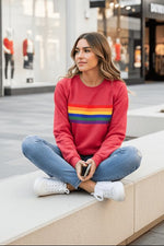 Clara Vintage Rainbow Stripe Sweatshirt