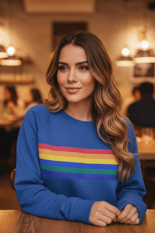 Clara Vintage Rainbow Stripe Sweatshirt