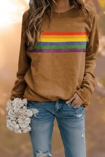 Clara Vintage Rainbow Stripe Sweatshirt