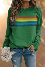 Clara Vintage Rainbow Stripe Sweatshirt