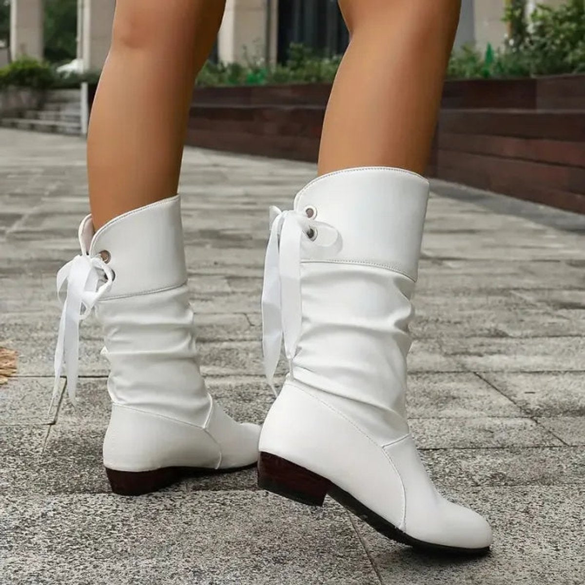 Marie Lace-Up Ankle Boots with Block Heel