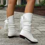 Marie Lace-Up Ankle Boots with Block Heel