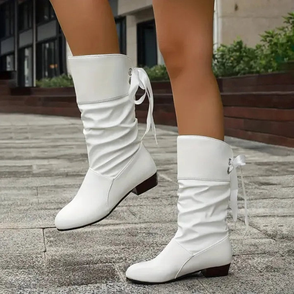Marie Lace-Up Ankle Boots with Block Heel