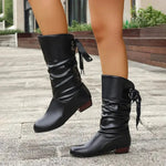 Marie Lace-Up Ankle Boots with Block Heel
