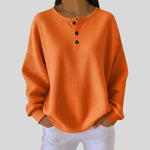 Elisabeth Oversized Waffle Henley Sweater