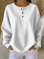 Elisabeth Oversized Waffle Henley Sweater