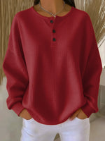 Elisabeth Oversized Waffle Henley Sweater