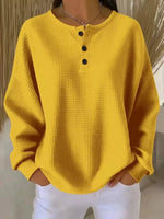 Elisabeth Oversized Waffle Henley Sweater
