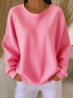 Mia Waffle Knit Oversized Crewneck Sweater