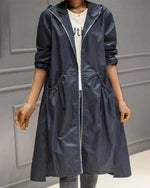 Charlotte Long Water-Resistant Hooded Trench Coat