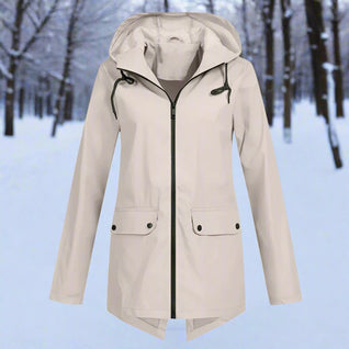 Emilia Hooded Rain Jacket with Zip Pockets