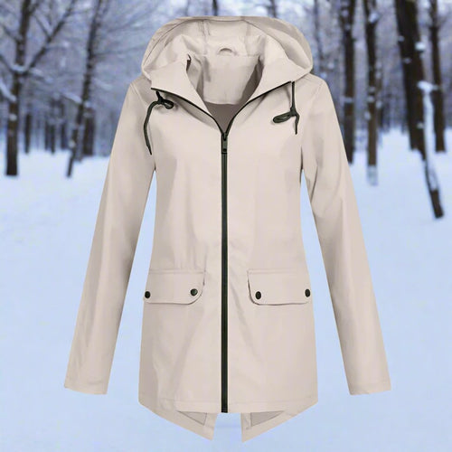Emilia Hooded Rain Jacket with Zip Pockets