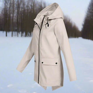 Emilia Hooded Rain Jacket with Zip Pockets