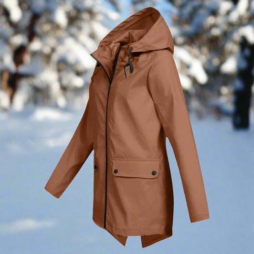 Emilia Hooded Rain Jacket with Zip Pockets