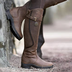Johanna Waterproof Knee-High Leather Boots with Buckle