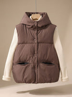 Leonie Hooded Padded Snap Vest