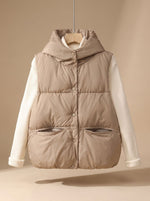 Leonie Hooded Padded Snap Vest