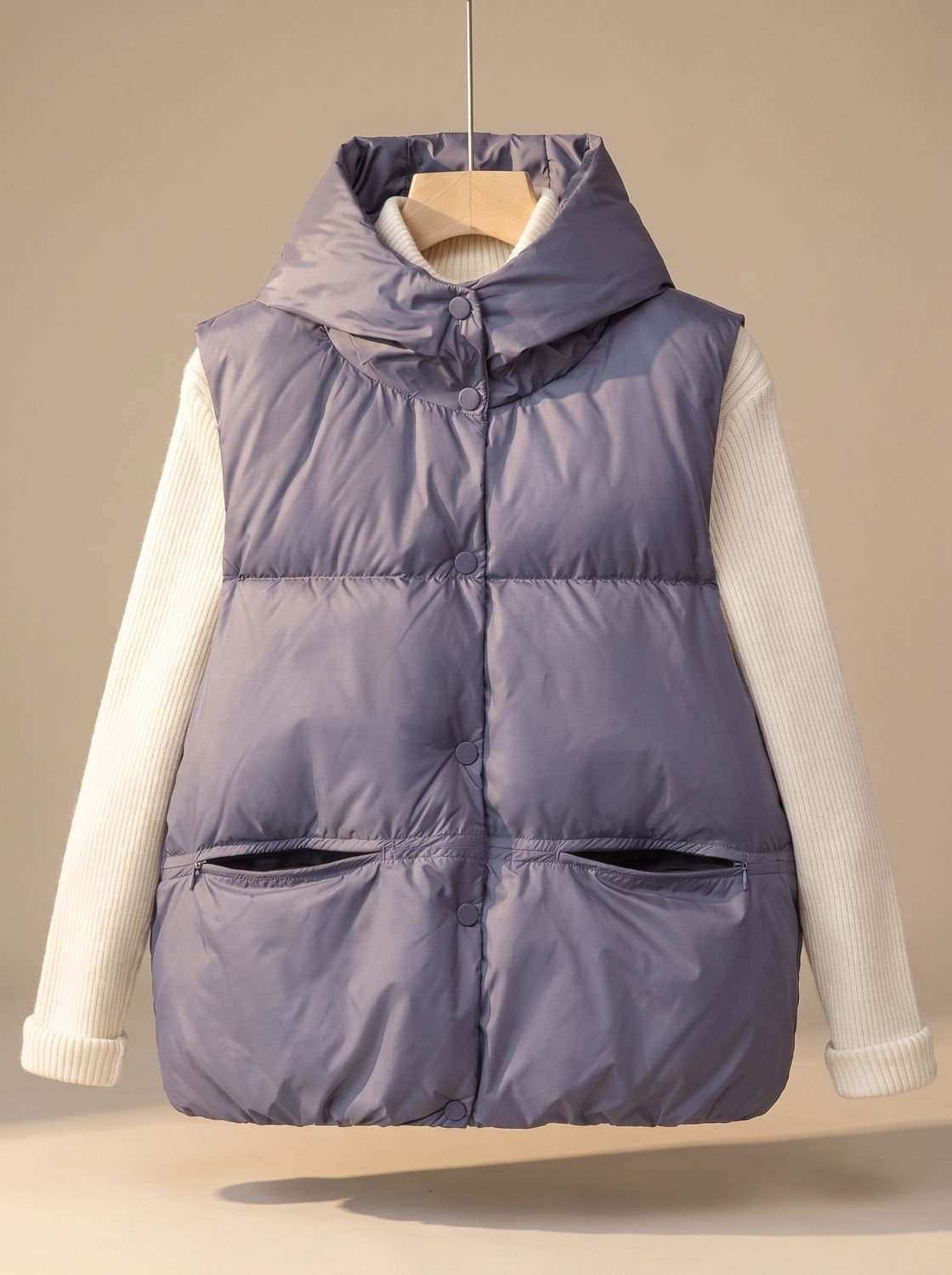 Leonie Hooded Padded Snap Vest